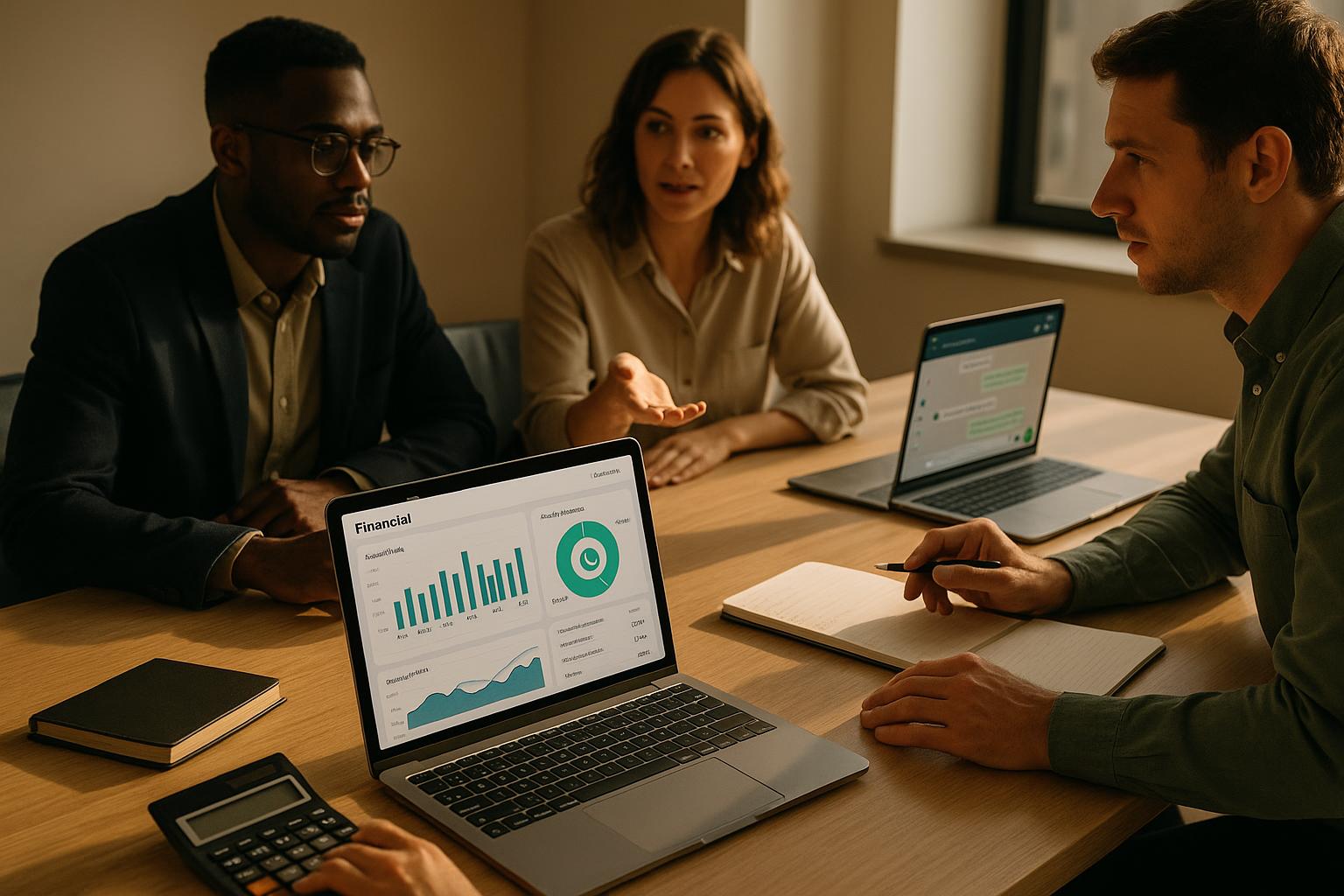 Tela de dashboard financeiro de WhatsApp Business API