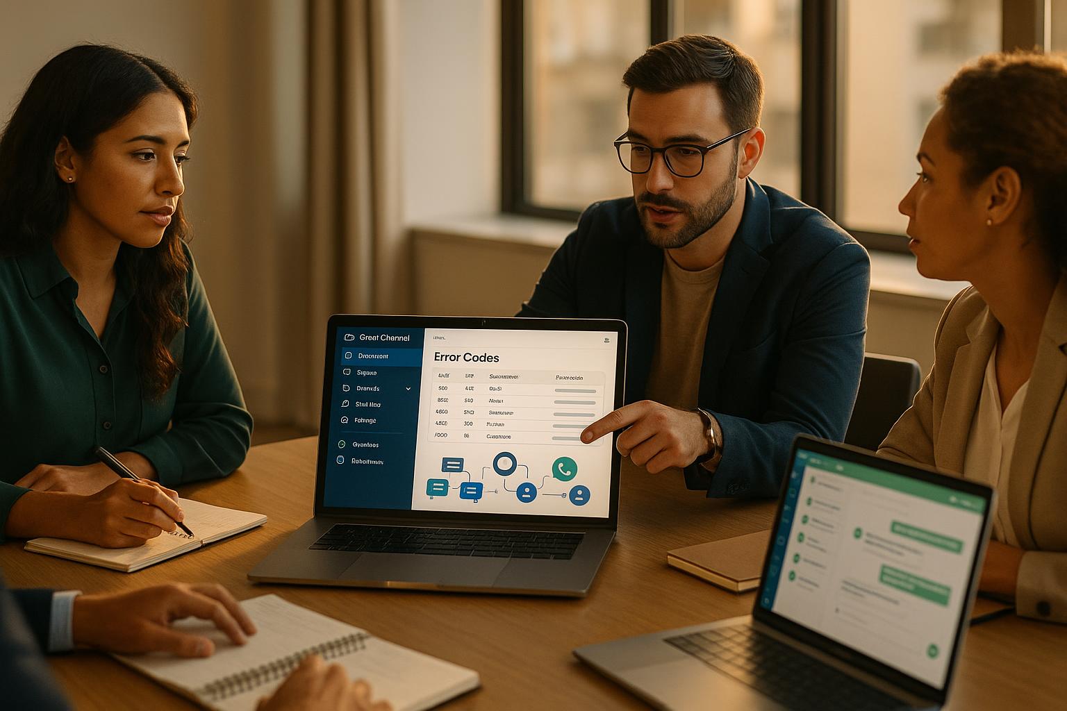 Tela da plataforma OmniChannel mostrando códigos de erro da Meta no atendimento WhatsApp