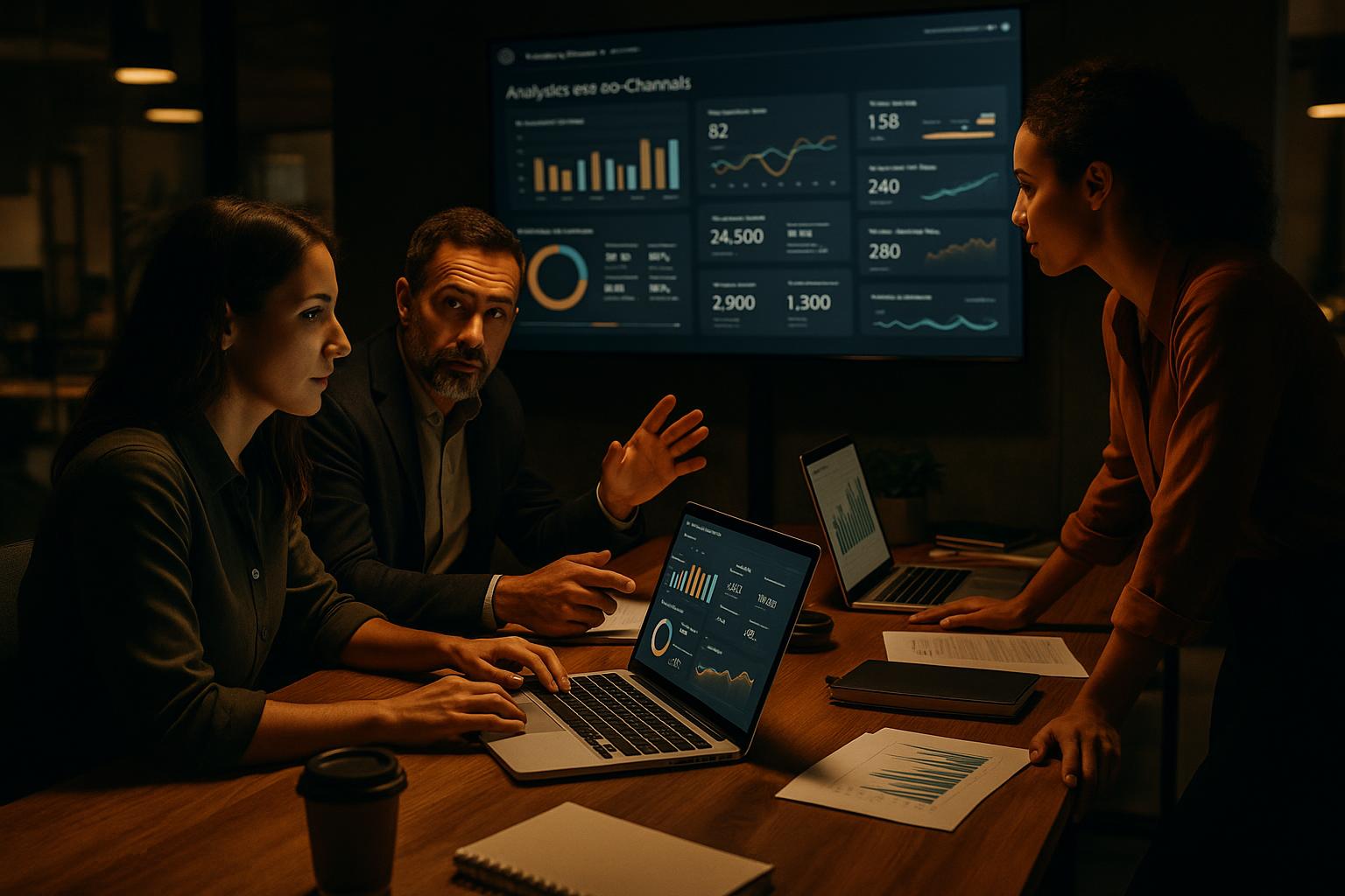 Dashboard com indicadores de atendimento em canais digitais