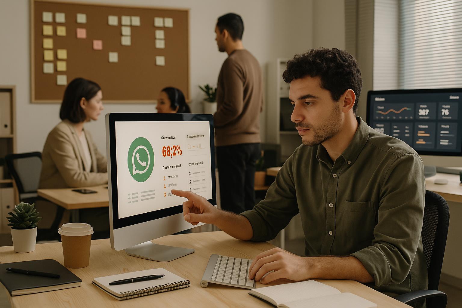 Ilustração de automação via WhatsApp em campanhas de remarketing