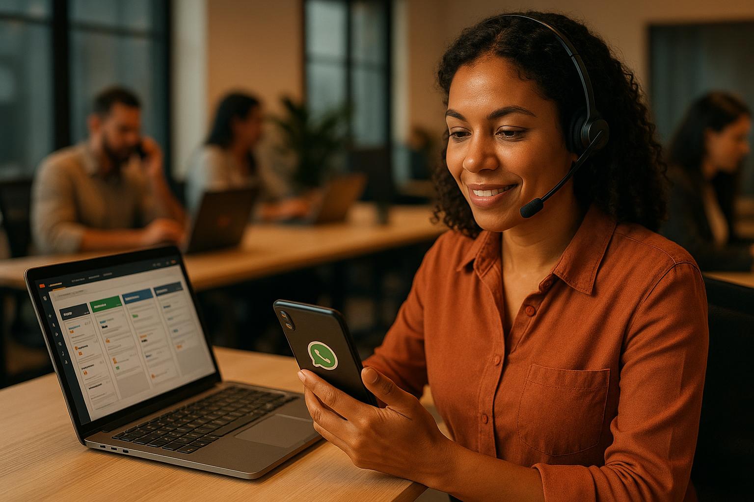 Atendimento comercial organizado via WhatsApp usando plataforma centralizadora